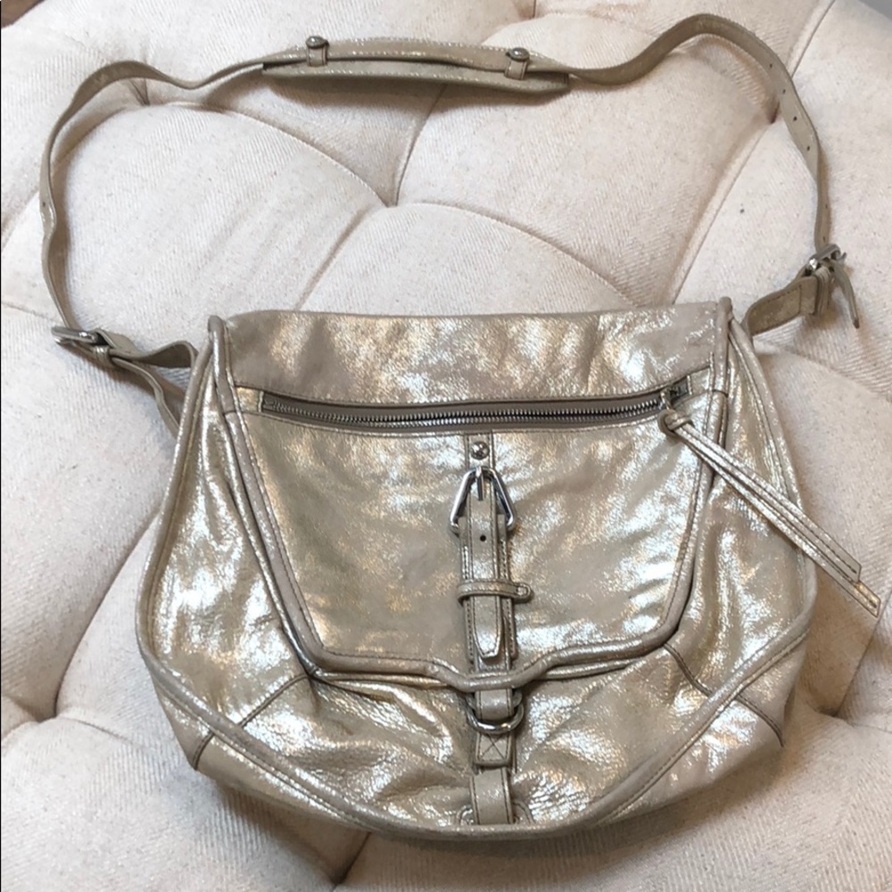 Kooba crossbody beige metallic gold bag